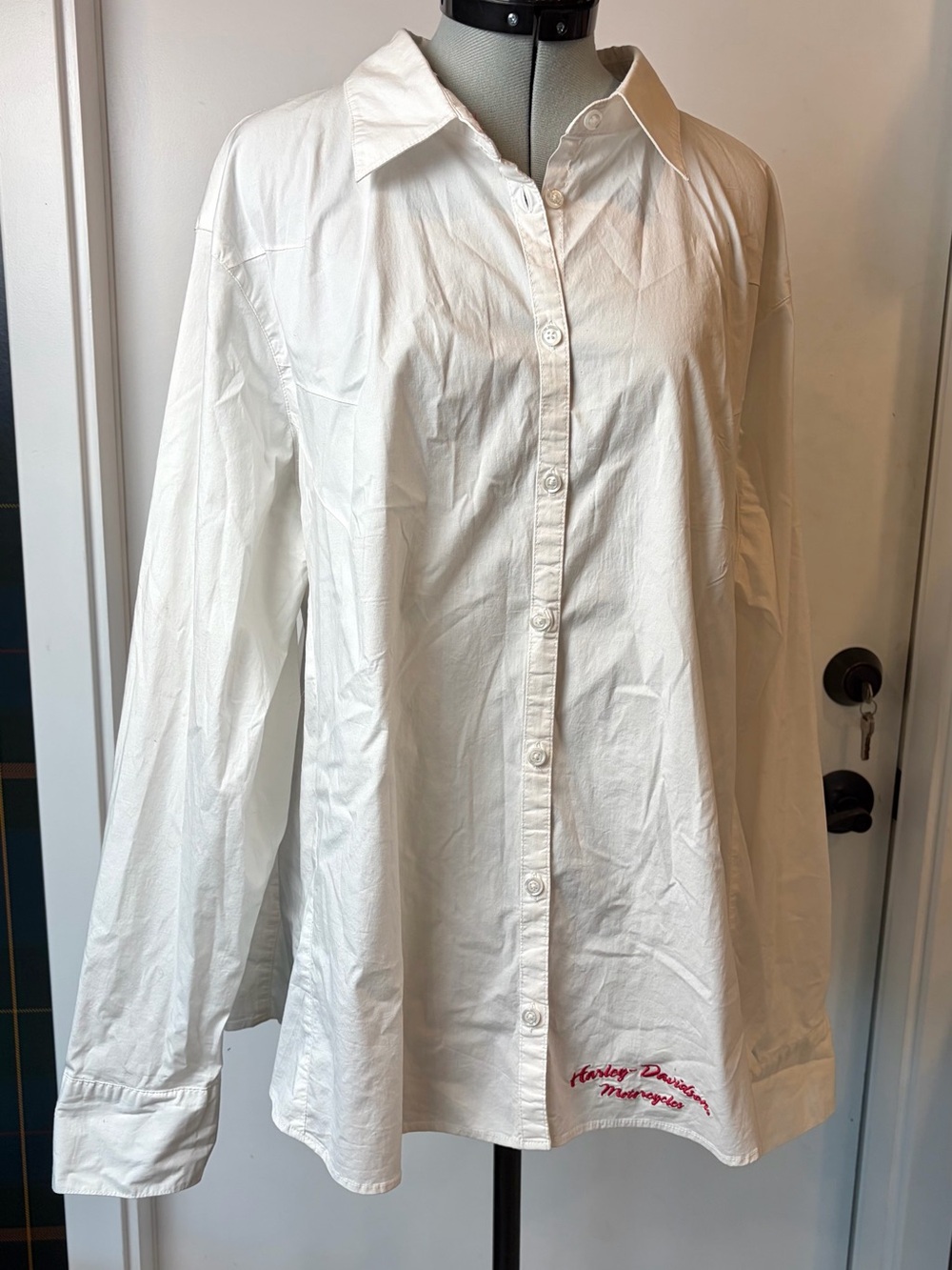 Harley-Davidson Motorcycles Cotton Button Down, Graphic w/crystals, white , 2W - Picture 5 of 16